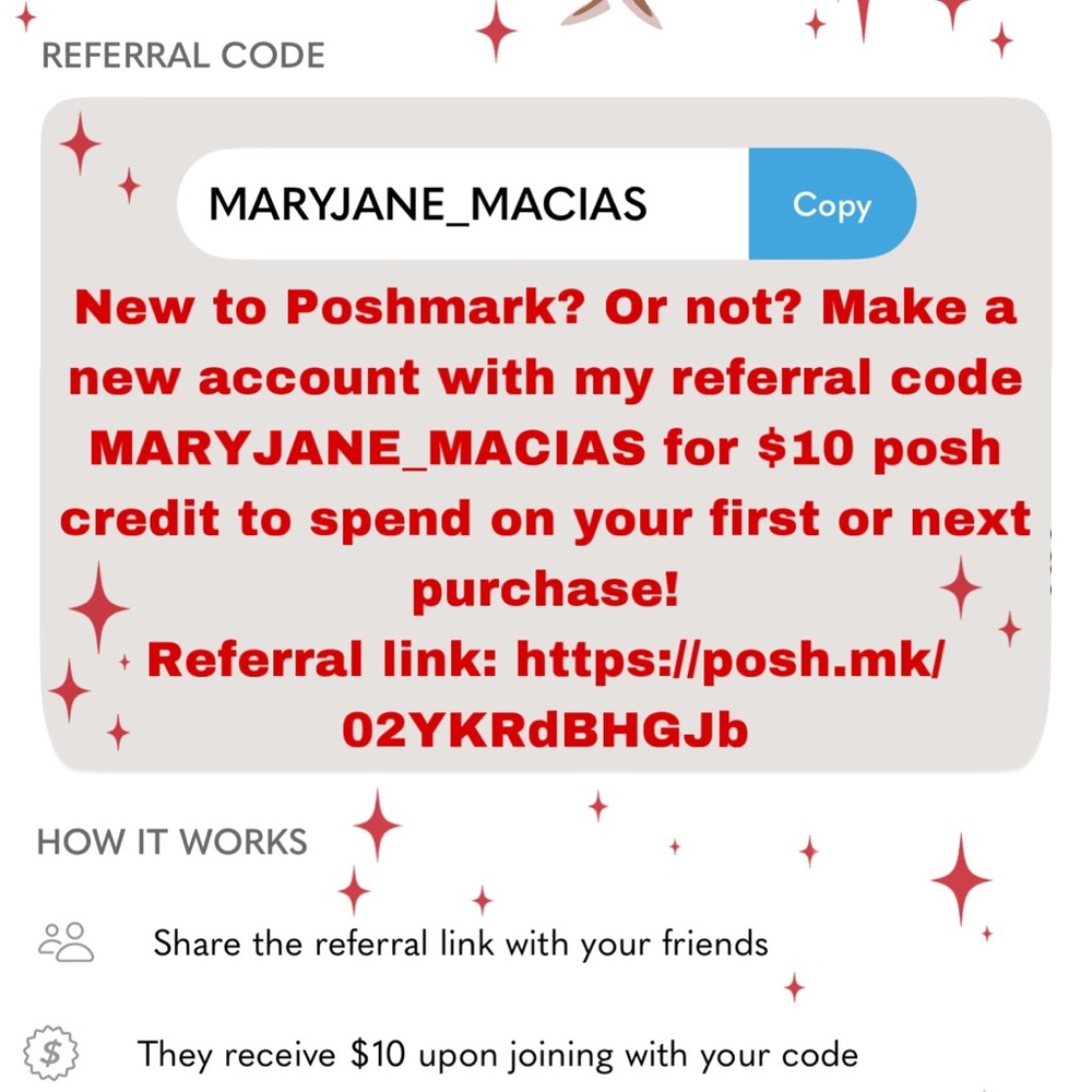 Referral code MARYJANE_MACIAS for $10